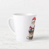 Red Christmas Santa in Chimney Latte Mok (Linkerhoek)
