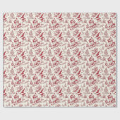Red Christmas Santa Toile Cadeaupapier (Vlak)