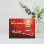 Red Christmas Save the Date Briefkaart (Staand voorkant)