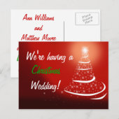 Red Christmas Save the Date Briefkaart (Voorkant / Achterkant)
