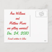Red Christmas Save the Date Briefkaart (Achterkant)