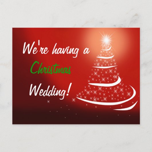 Red Christmas Save the Date Briefkaart (Voorkant)