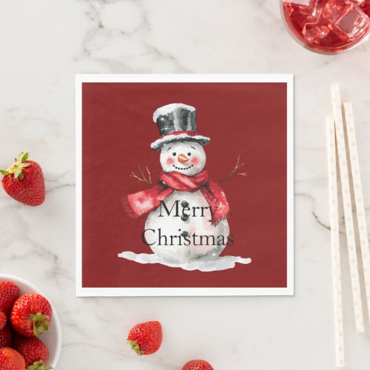 Red Christmas Snowman Servet (Insitu)