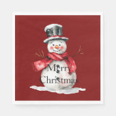 Red Christmas Snowman Servet (Voorkant)