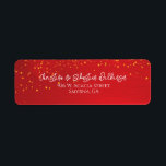 Red Christmas Star Retouradres Etiket<br><div class="desc">Een prachtig kerstretour adreslabel. Dit rode ontwerp is voorzien van een gele sterren met stijlvolle typografie. Makkelijk aan te passen met je eigen gegevens.</div>