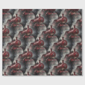 Red Christmas Steam Train  Cadeaupapier (Vlak)