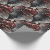 Red Christmas Steam Train  Cadeaupapier (Hoek)