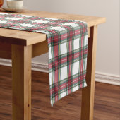 Red Christmas Stewart Plaid Korte Tafelloper (Voorbeeld)