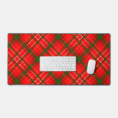 Red Christmas Tartan Plaid Pattern Design Bureaumat (Keyboard & Muis)