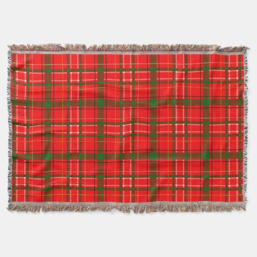 Red Christmas Tartan Plaid Pattern Design Deken (Voorkant)