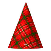 Red Christmas Tartan Plaid Pattern Design Feesthoedjes (Links)