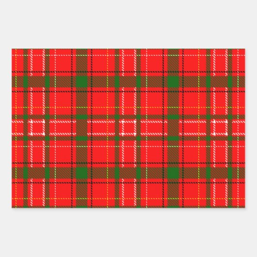 Red Christmas Tartan Plaid Pattern Design  Inpakpapier Vel (Voorkant 2)