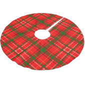 Red Christmas Tartan Plaid Pattern Design Kerstboom Rok (Gekanteld)