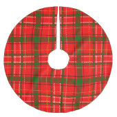 Red Christmas Tartan Plaid Pattern Design Kerstboom Rok (Voorkant)