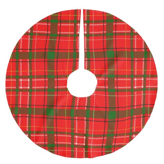 Red Christmas Tartan Plaid Pattern Design Kerstboom Rok (Voorkant)