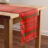 Red Christmas Tartan Plaid Pattern Design Korte Tafelloper