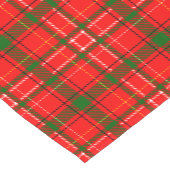 Red Christmas Tartan Plaid Pattern Design Korte Tafelloper (Hoek)