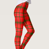 Red Christmas Tartan Plaid Pattern Design  Leggings