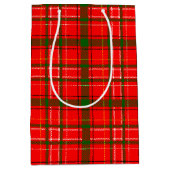 Red Christmas Tartan Plaid Pattern Design Medium Cadeauzakje (Voorkant)