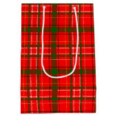 Red Christmas Tartan Plaid Pattern Design Medium Cadeauzakje (Achterkant)
