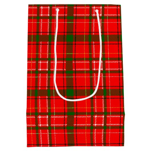 Red Christmas Tartan Plaid Pattern Design Medium Cadeauzakje (Achterkant)