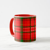 Red Christmas Tartan Plaid Pattern Design Mok (Voorkant links)