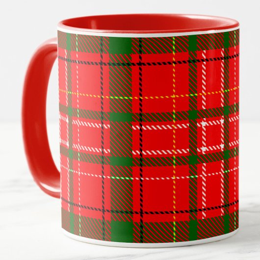 Red Christmas Tartan Plaid Pattern Design Mok