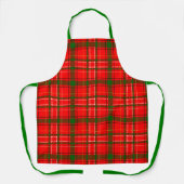 Red Christmas Tartan Plaid Pattern Design Schort (Voorkant)