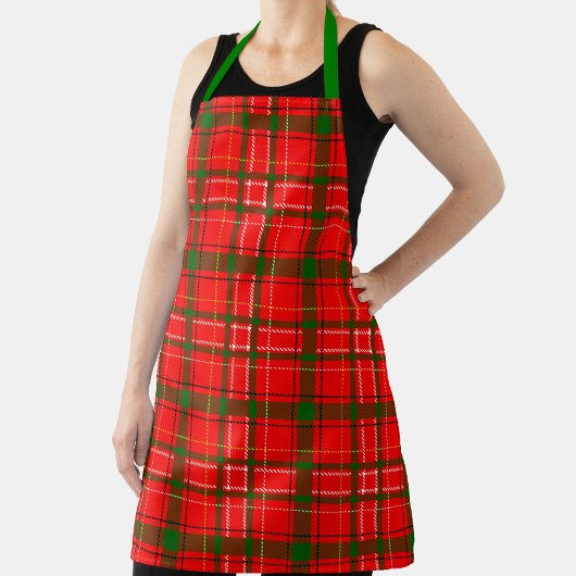 Red Christmas Tartan Plaid Pattern Design Schort