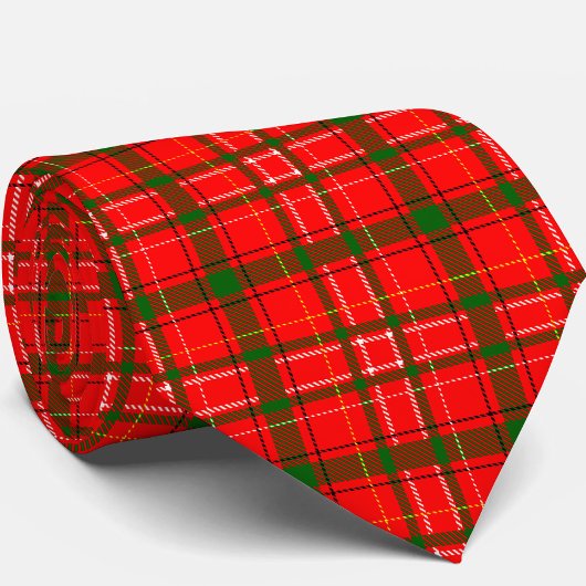Red Christmas Tartan Plaid Pattern Design Stropdas