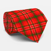 Red Christmas Tartan Plaid Pattern Design Stropdas (Opgerold)