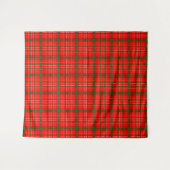 Red Christmas Tartan Plaid Pattern Design Wandkleed (Voorkant (horizontaal))