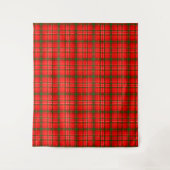 Red Christmas Tartan Plaid Pattern Design Wandkleed (Voorkant)