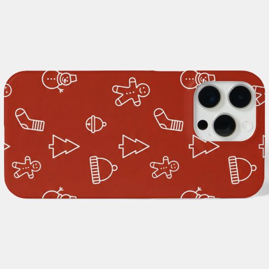 Red Christmas texture with festive elements Case-Mate iPhone Case (Achterkant (horizontaal))