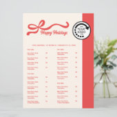Red Christmas Theme Restaurant Take Out Menu (Staand voorkant)