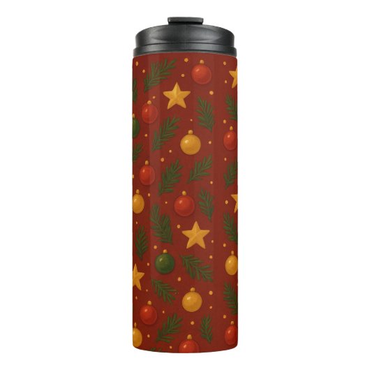Red Christmas Thermal Tumbler – Feestelijke feestd Thermosbeker (Voorkant)