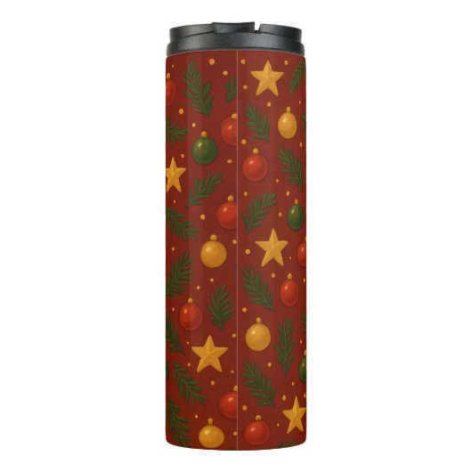 Red Christmas Thermal Tumbler – Feestelijke feestd Thermosbeker (Achterkant)