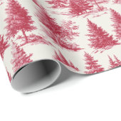 Red Christmas toile Cadeaupapier (Rol Hoek)