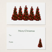 Red Christmas Tree Gift Label Visitekaartje (Voorkant /achterkant)