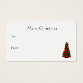 Red Christmas Tree Gift Label Visitekaartje (Achterkant)