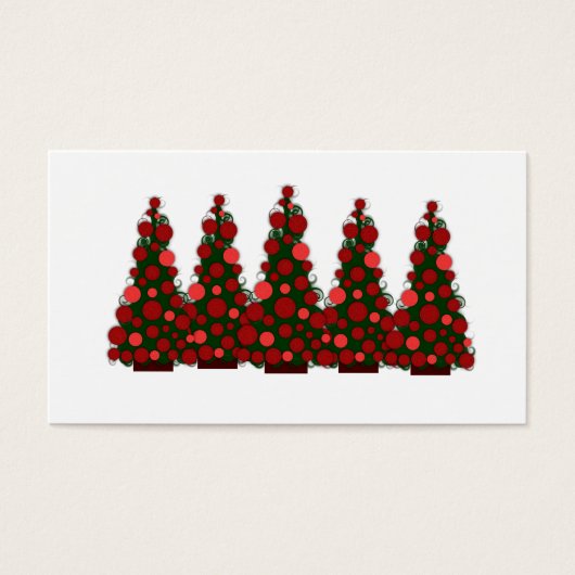 Red Christmas Tree Gift Label Visitekaartje (Voorkant)