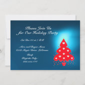 RED CHRISTMAS TREE HOLIDAY PARTY blue Kaart (Achterkant)