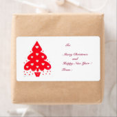 RED CHRISTMAS TREE HOLIDAY PARTY ETIKET (Insitu)