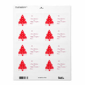 RED CHRISTMAS TREE HOLIDAY PARTY ETIKET (Full Sheet)