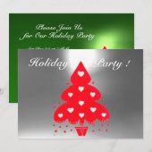 RED CHRISTMAS TREE HOLIDAY PARTY green Kaart (Voorkant / Achterkant)