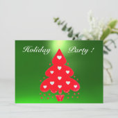 RED CHRISTMAS TREE HOLIDAY PARTY green Kaart (Staand voorkant)