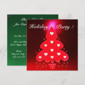 RED CHRISTMAS TREE HOLIDAY PARTY green white Kaart (Voorkant / Achterkant)