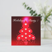 RED CHRISTMAS TREE HOLIDAY PARTY green white Kaart (Staand voorkant)