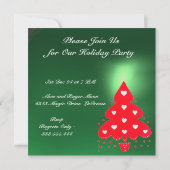 RED CHRISTMAS TREE HOLIDAY PARTY green white Kaart (Achterkant)