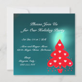 RED CHRISTMAS TREE HOLIDAY PARTY KAART (Achterkant)